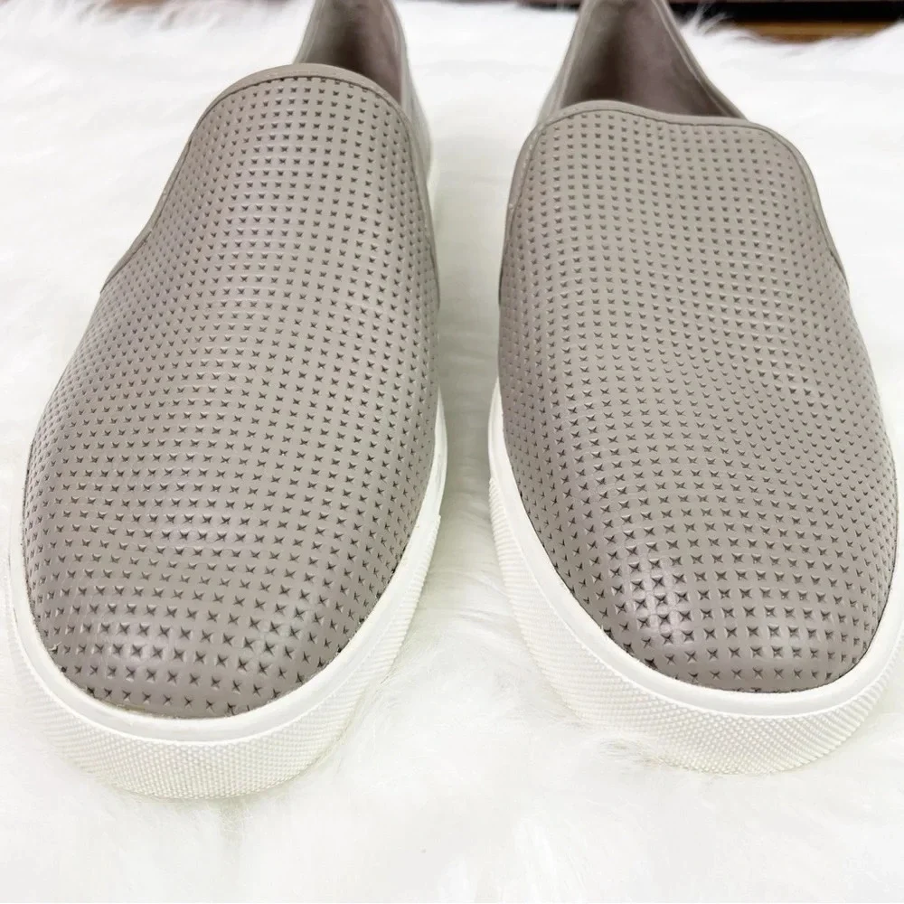 VINCE Blair Slip-On Sneakers Perforated Calf Skin Leather 10 Casual Loafers - Picture 3 of 11